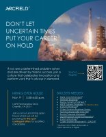 Arcfield Is Hiring - Interview Nov 9